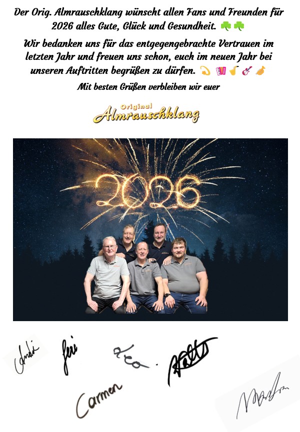 Neujahrsgrüße vom Almrauschklang